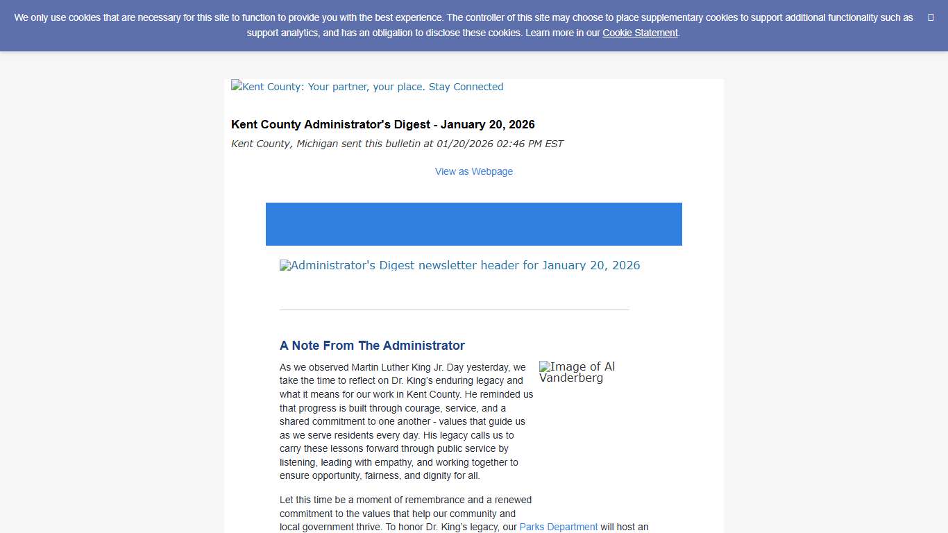 Kent County Administrator's Digest - January 20, 2026