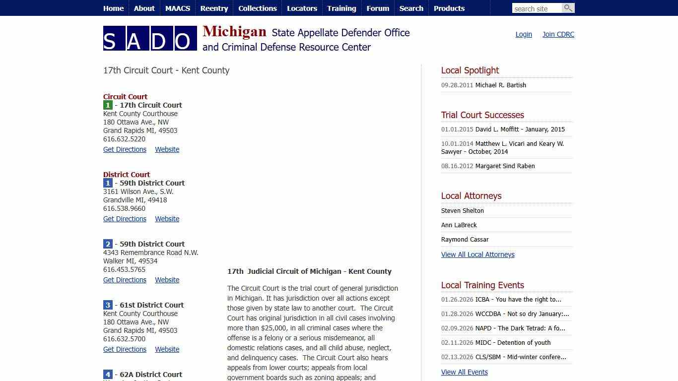 SADO - Community - 17th Circuit Court